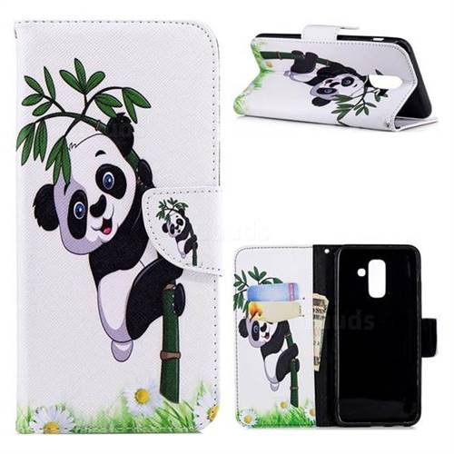 Bamboo Panda Leather Wallet Case for Samsung Galaxy A6 Plus (2018)