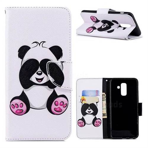 Lovely Panda Leather Wallet Case for Samsung Galaxy A6 Plus (2018)