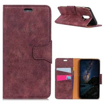 MURREN Luxury Retro Classic PU Leather Wallet Phone Case for Samsung Galaxy A6 Plus (2018) - Purple