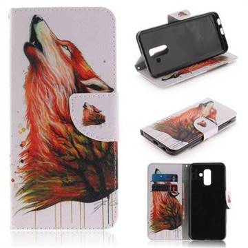 Color Wolf PU Leather Wallet Case for Samsung Galaxy A6 Plus (2018)