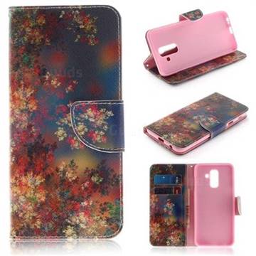 Colored Flowers PU Leather Wallet Case for Samsung Galaxy A6 Plus (2018)