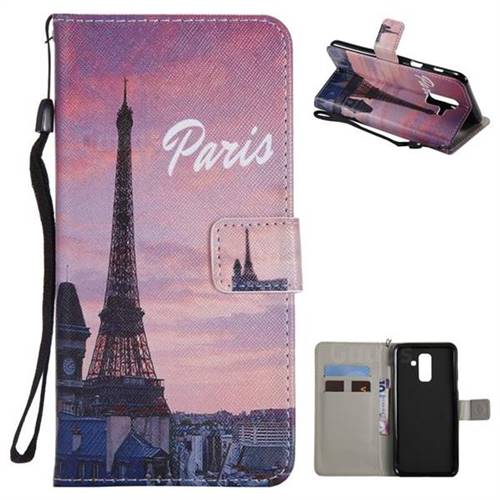 Paris Eiffel Tower PU Leather Wallet Case for Samsung Galaxy A6 Plus (2018)