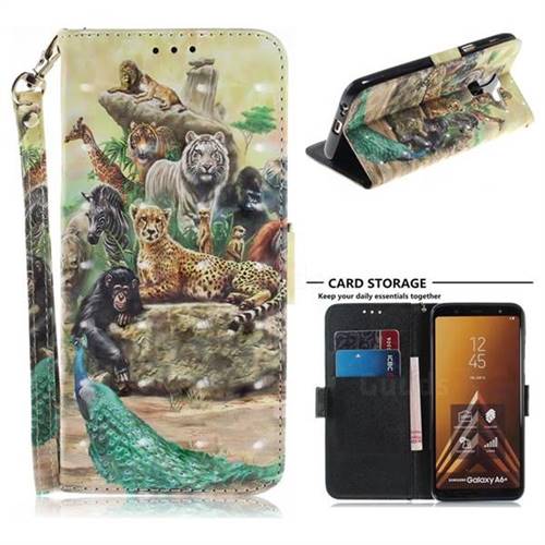 Beast Zoo 3D Painted Leather Wallet Phone Case for Samsung Galaxy A6 Plus (2018)