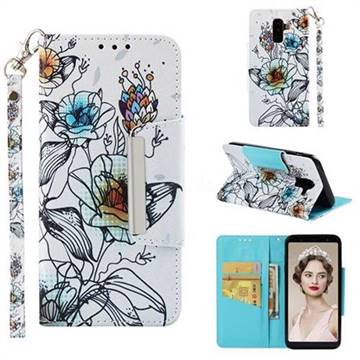 Fotus Flower Big Metal Buckle PU Leather Wallet Phone Case for Samsung Galaxy A6 Plus (2018)