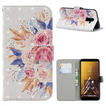 Rose Flowers 3D Painted Leather Phone Wallet Case for Samsung Galaxy A6 Plus (2018)