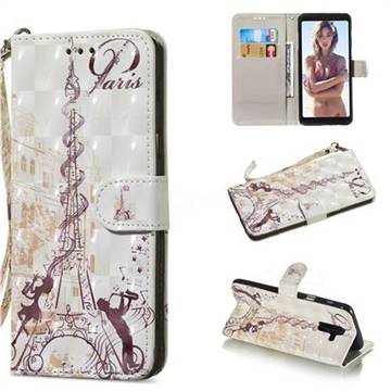 Tower Couple 3D Painted Leather Wallet Phone Case for Samsung Galaxy A6 Plus (2018)