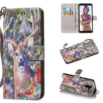 Elk Deer 3D Painted Leather Wallet Phone Case for Samsung Galaxy A6 Plus (2018)