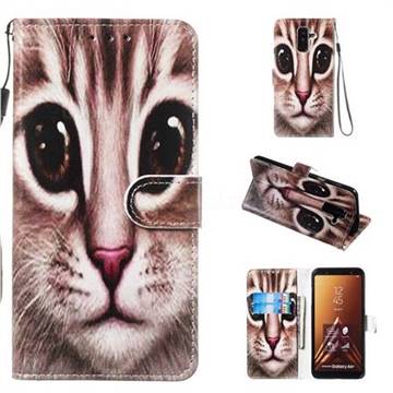 Coffe Cat Smooth Leather Phone Wallet Case for Samsung Galaxy A6 Plus (2018)