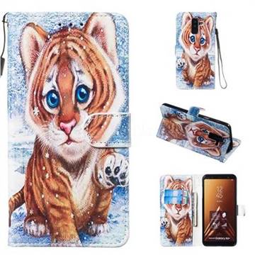 Baby Tiger Smooth Leather Phone Wallet Case for Samsung Galaxy A6 Plus (2018)