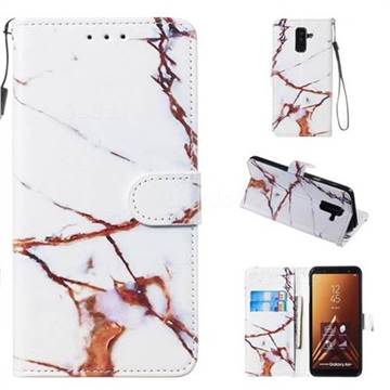Platinum Marble Smooth Leather Phone Wallet Case for Samsung Galaxy A6 Plus (2018)