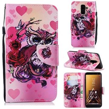 Heart Owl Leather Wallet Case for Samsung Galaxy A6 Plus (2018)