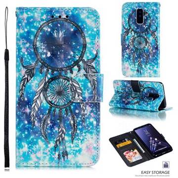 Blue Wind Chime 3D Painted Leather Phone Wallet Case for Samsung Galaxy A6 Plus (2018)