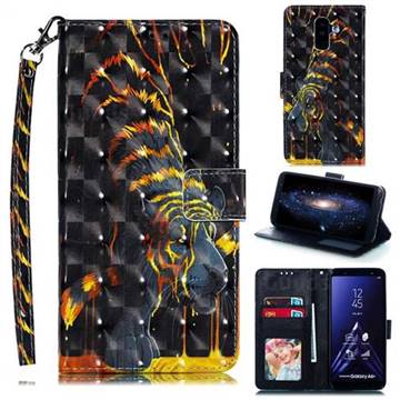 Tiger Totem 3D Painted Leather Phone Wallet Case for Samsung Galaxy A6 Plus (2018)