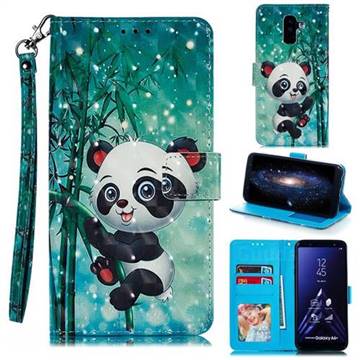 Cute Panda 3D Painted Leather Phone Wallet Case for Samsung Galaxy A6 Plus (2018)