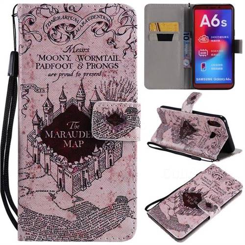Castle The Marauders Map PU Leather Wallet Case for Samsung Galaxy A6s