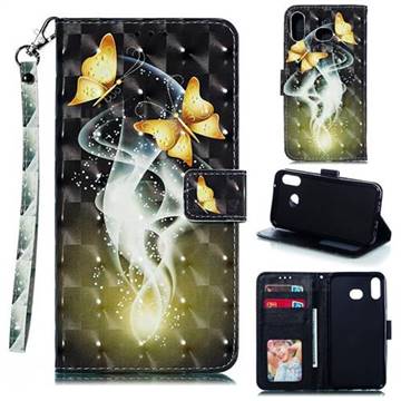 Dream Butterfly 3D Painted Leather Phone Wallet Case for Samsung Galaxy A6s