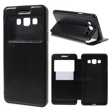 Roar Korea Noble View Leather Flip Cover for Samsung Galaxy A7 A700 - Black