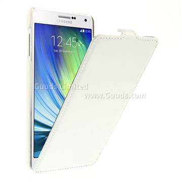 Litchi Leather Vertical Flip Cover for Samsung Galaxy A7 A700 A700F - White