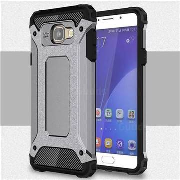 King Kong Armor Premium Shockproof Dual Layer Rugged Hard Cover for Samsung Galaxy A7 2016 A710 - Silver Grey