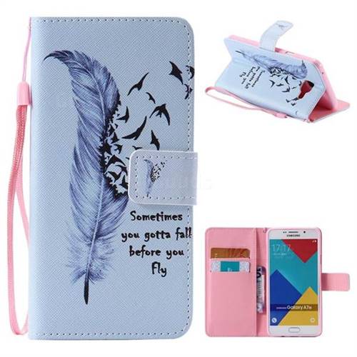Feather Birds PU Leather Wallet Case for Samsung Galaxy A7 2016 A710