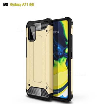 King Kong Armor Premium Shockproof Dual Layer Rugged Hard Cover for Samsung Galaxy A71 5G - Champagne Gold