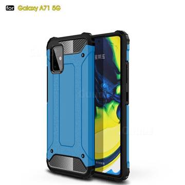 King Kong Armor Premium Shockproof Dual Layer Rugged Hard Cover for Samsung Galaxy A71 5G - Sky Blue