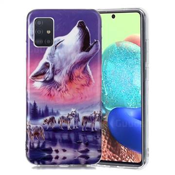 Wolf Howling Noctilucent Soft TPU Back Cover for Samsung Galaxy A71 5G