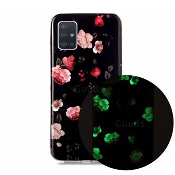 Rose Flower Noctilucent Soft TPU Back Cover for Samsung Galaxy A71