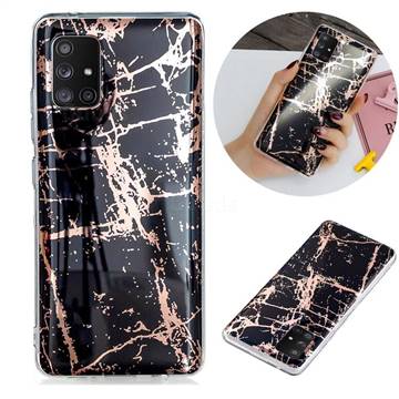 Black Galvanized Rose Gold Marble Phone Back Cover for Samsung Galaxy A71 5G