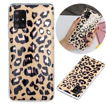 Leopard Galvanized Rose Gold Marble Phone Back Cover for Samsung Galaxy A71 5G