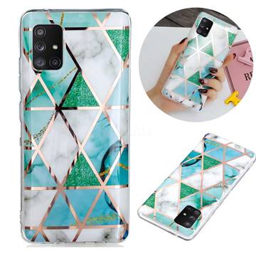 Green White Galvanized Rose Gold Marble Phone Back Cover for Samsung Galaxy A71 5G