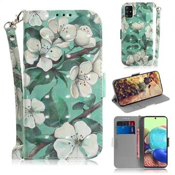 Watercolor Flower 3D Painted Leather Wallet Phone Case for Samsung Galaxy A71 5G