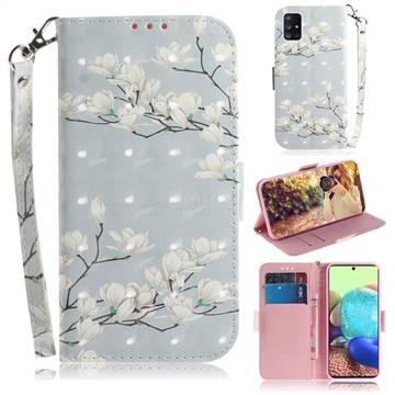 Magnolia Flower 3D Painted Leather Wallet Phone Case for Samsung Galaxy A71 5G