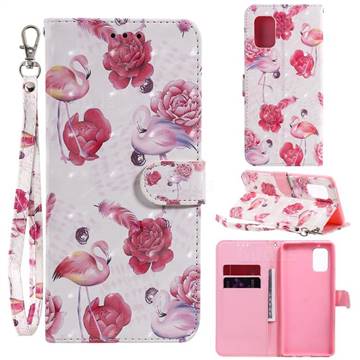 Flamingo 3D Painted Leather Wallet Phone Case for Samsung Galaxy A71 5G