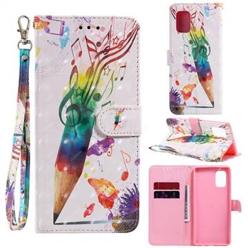 Music Pen 3D Painted Leather Wallet Phone Case for Samsung Galaxy A71 5G