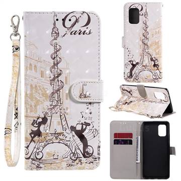 Tower Couple 3D Painted Leather Wallet Phone Case for Samsung Galaxy A71 5G