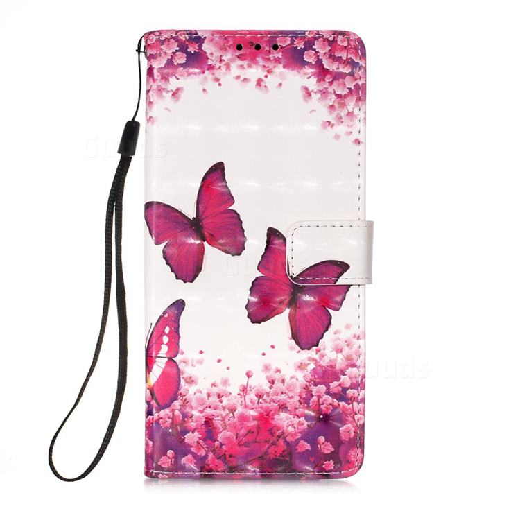 Rose Butterfly 3D Painted Leather Wallet Case for Samsung Galaxy A71 5G