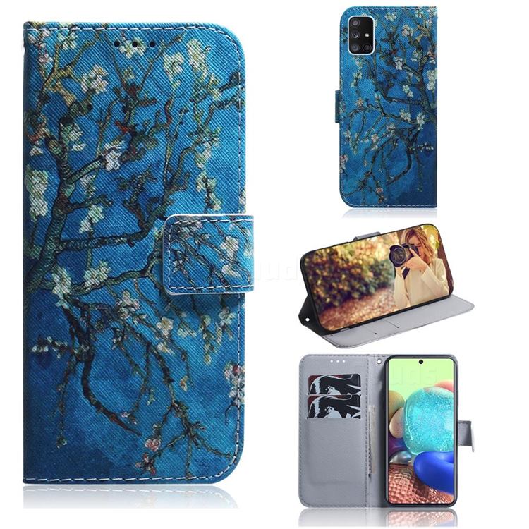 Apricot Tree PU Leather Wallet Case for Samsung Galaxy A71 5G