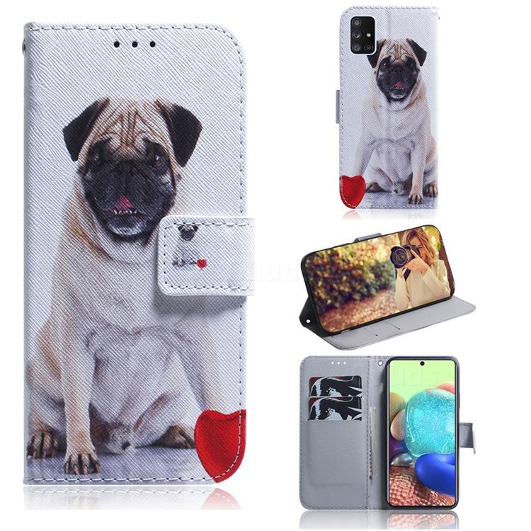 Pug Dog PU Leather Wallet Case for Samsung Galaxy A71 5G