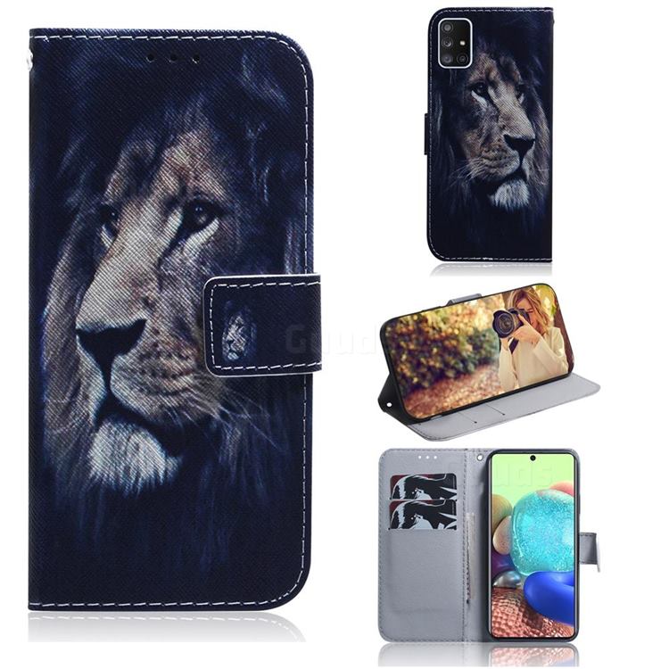Lion Face PU Leather Wallet Case for Samsung Galaxy A71 5G