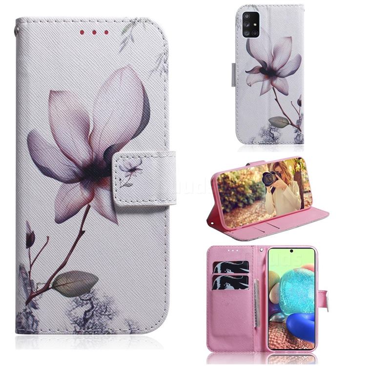 Magnolia Flower PU Leather Wallet Case for Samsung Galaxy A71 5G