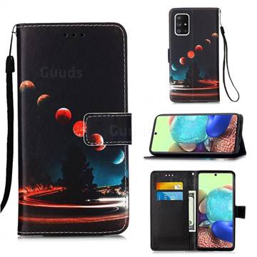 Wandering Earth Matte Leather Wallet Phone Case for Samsung Galaxy A71 5G
