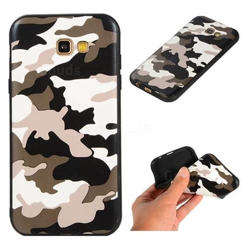 Camouflage Soft TPU Back Cover for Samsung Galaxy A7 2017 A720 - Black White