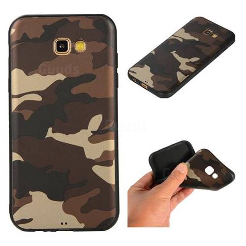 Camouflage Soft TPU Back Cover for Samsung Galaxy A7 2017 A720 - Gold Coffee