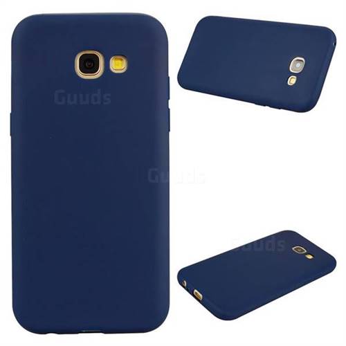 Candy Soft Silicone Protective Phone Case for Samsung Galaxy A7 2017 A720 - Dark Blue