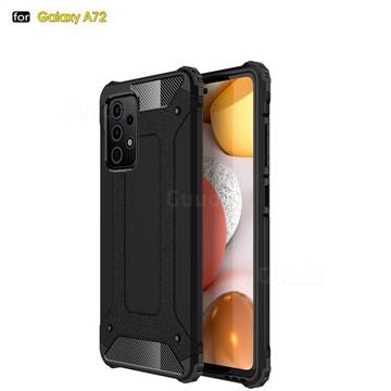 King Kong Armor Premium Shockproof Dual Layer Rugged Hard Cover for Samsung Galaxy A72 5G - Black Gold