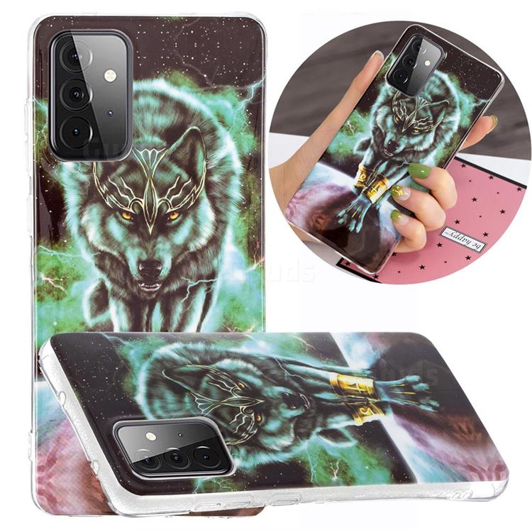 Wolf King Noctilucent Soft TPU Back Cover for Samsung Galaxy A72 5G
