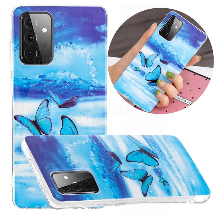 Flying Butterflies Noctilucent Soft TPU Back Cover for Samsung Galaxy A72 5G
