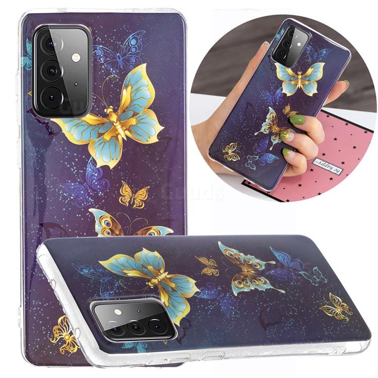 Golden Butterflies Noctilucent Soft TPU Back Cover for Samsung Galaxy A72 5G