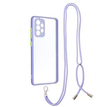 Necklace Cross-body Lanyard Strap Cord Phone Case Cover for Samsung Galaxy A72 (4G, 5G) - Purple